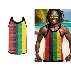 T-SHIRT MAILLE RASTA JAMAÏQUE ADULTE