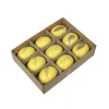 9 UFS NATUREL POULE DÉCO PLUME MÉTAL 6CM JAUNE