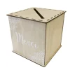 URNE BOIS CUBIQUE MARIAGE VÉGÉTAL 24CM NATURE