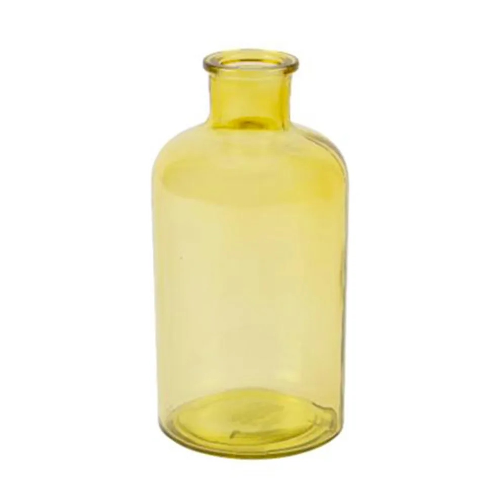 VASE BOUTEILLE VERRE 8.3X16CM 500ML JAUNE
