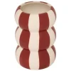 VASE CÉRAMIQUE NEYA BOMBÉ RAYURES 15.7CM