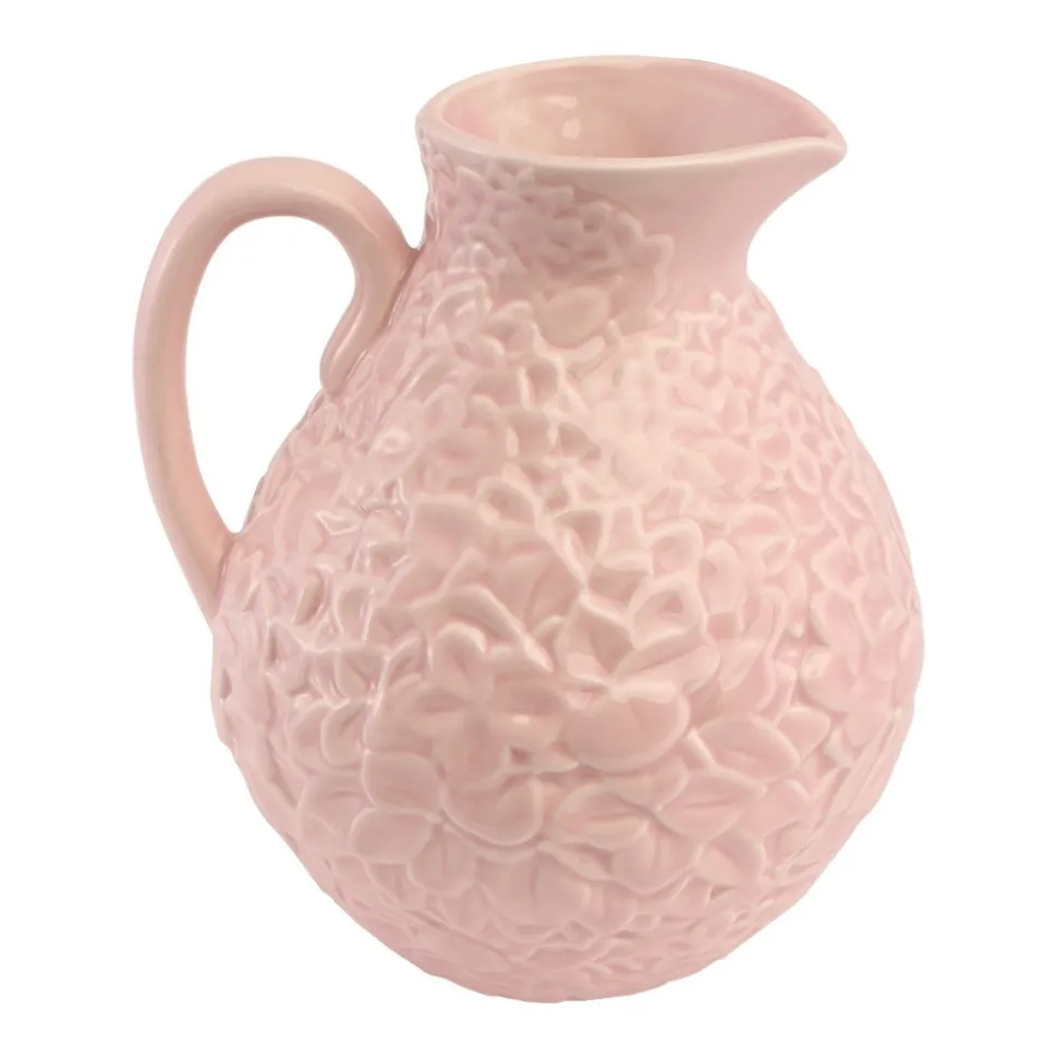 VASE CÉRAMIQUE RELIEF FLEUR 15.6X14X18.5CM ROSE