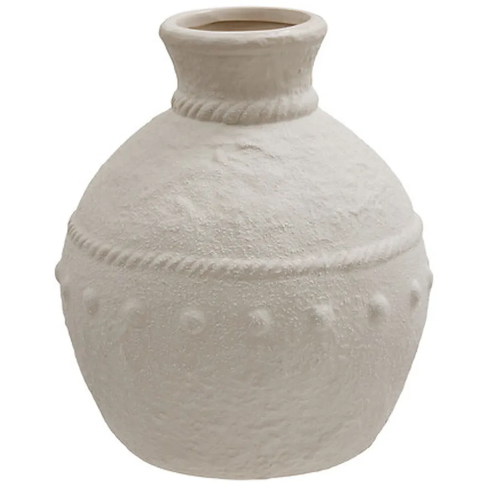 VASE CÉRAMIQUE SABLE LEWIS 20CM BLANC