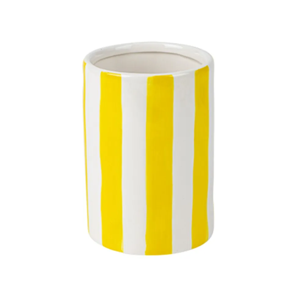 VASE CYLINDRIQUE CÉRAMIQUE 9.5X13.5CM JAUNE