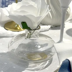 VASE VERRE LÉONIE LISERÉ OR 6.2X8.9CM TRANSPARENT