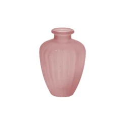 VASE VERRE ONDULÉ GIVRÉ 10.5CM 180ML ROSE