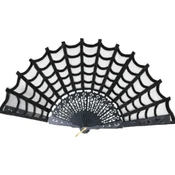ÉVENTAIL NOIR TOILE ARAIGNÉE GOTHIQUE