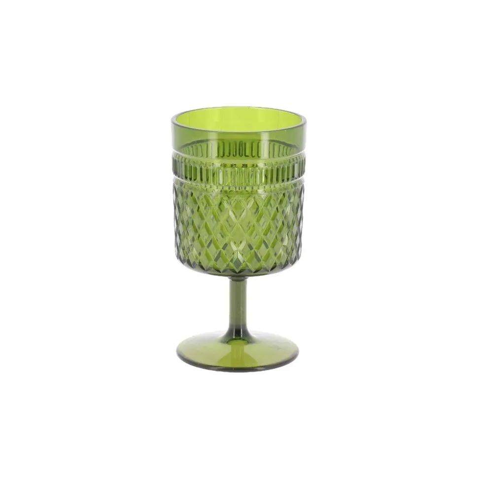 VERRE À PIED RÉUTILISABLE ÉLIXIR 27CL VERT OLIVE