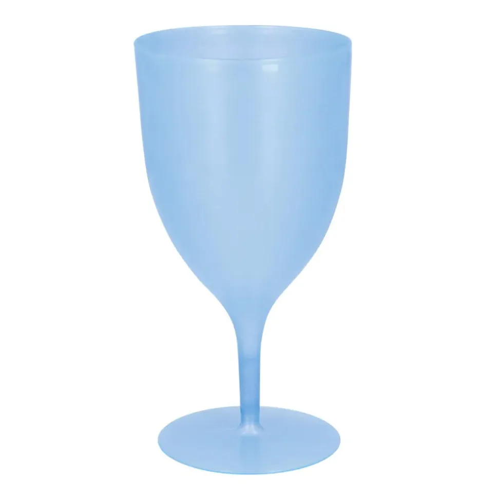 VERRE À PIED RÉUTILISABLE OPAQUE 350ML BLEU