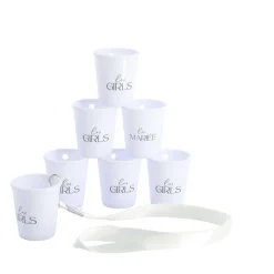 7 VERRES À SHOOTER RÉUTILISABLES GIRLS 50CL BLANC